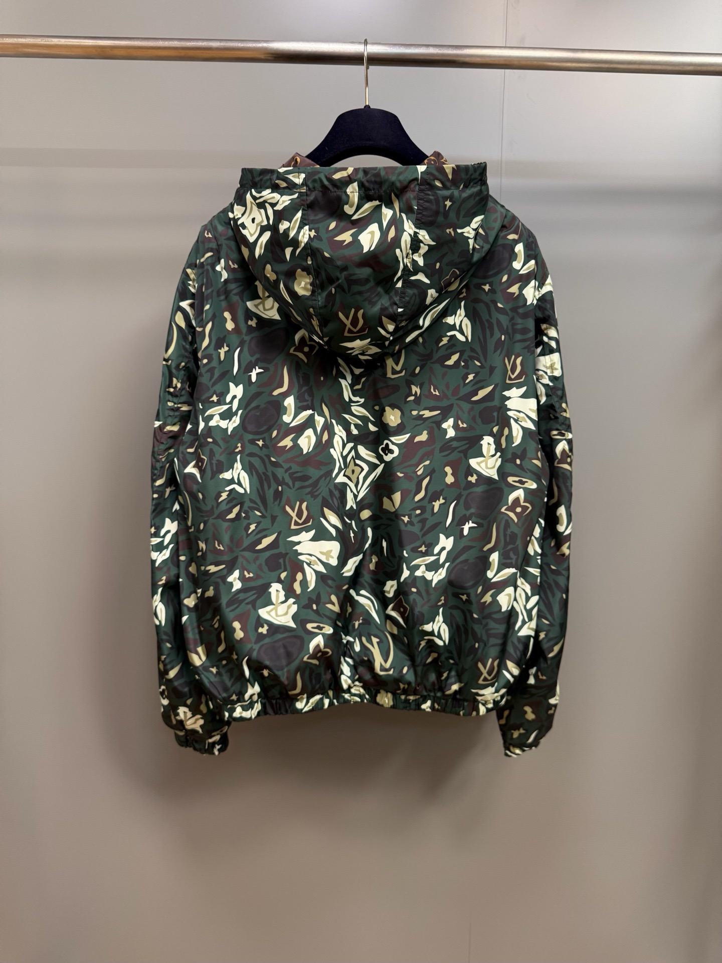 L X V Camouflage Nylon Reversible Jacket