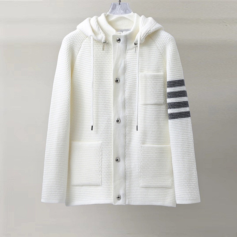 TB Knit Fleece Hooded Sweatshirt with Zipper