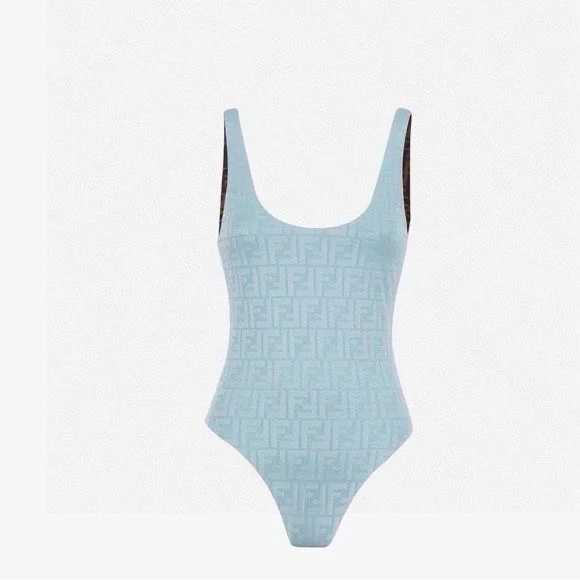 FENDI SWIMSUIT PASTEL BLUE/PINK/WHITE