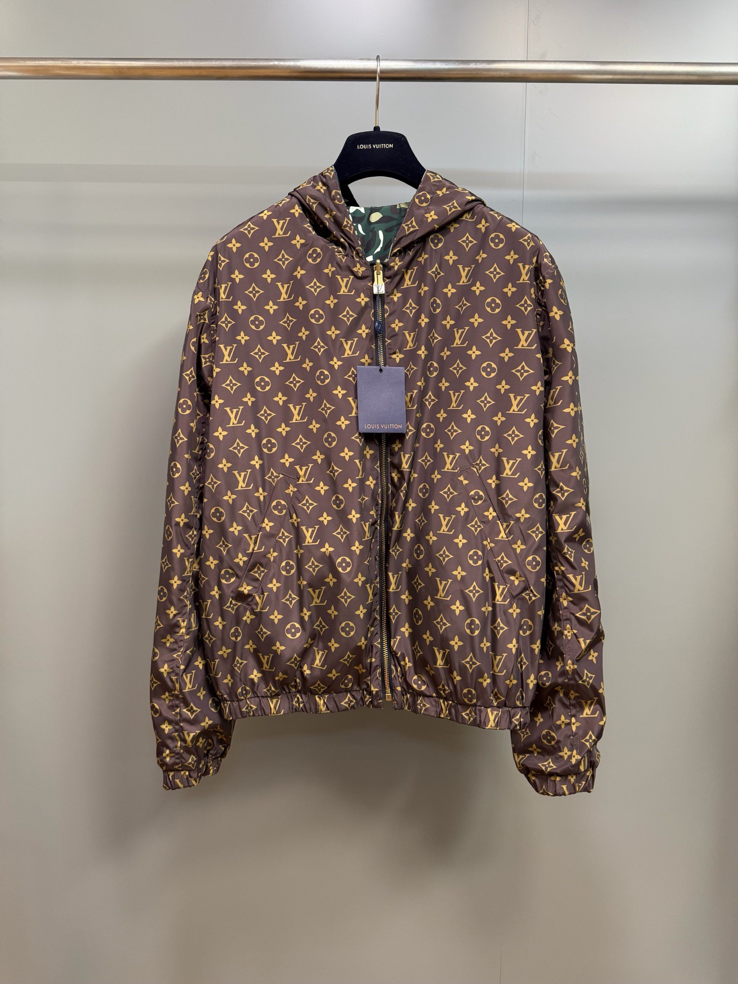 L X V Camouflage Nylon Reversible Jacket