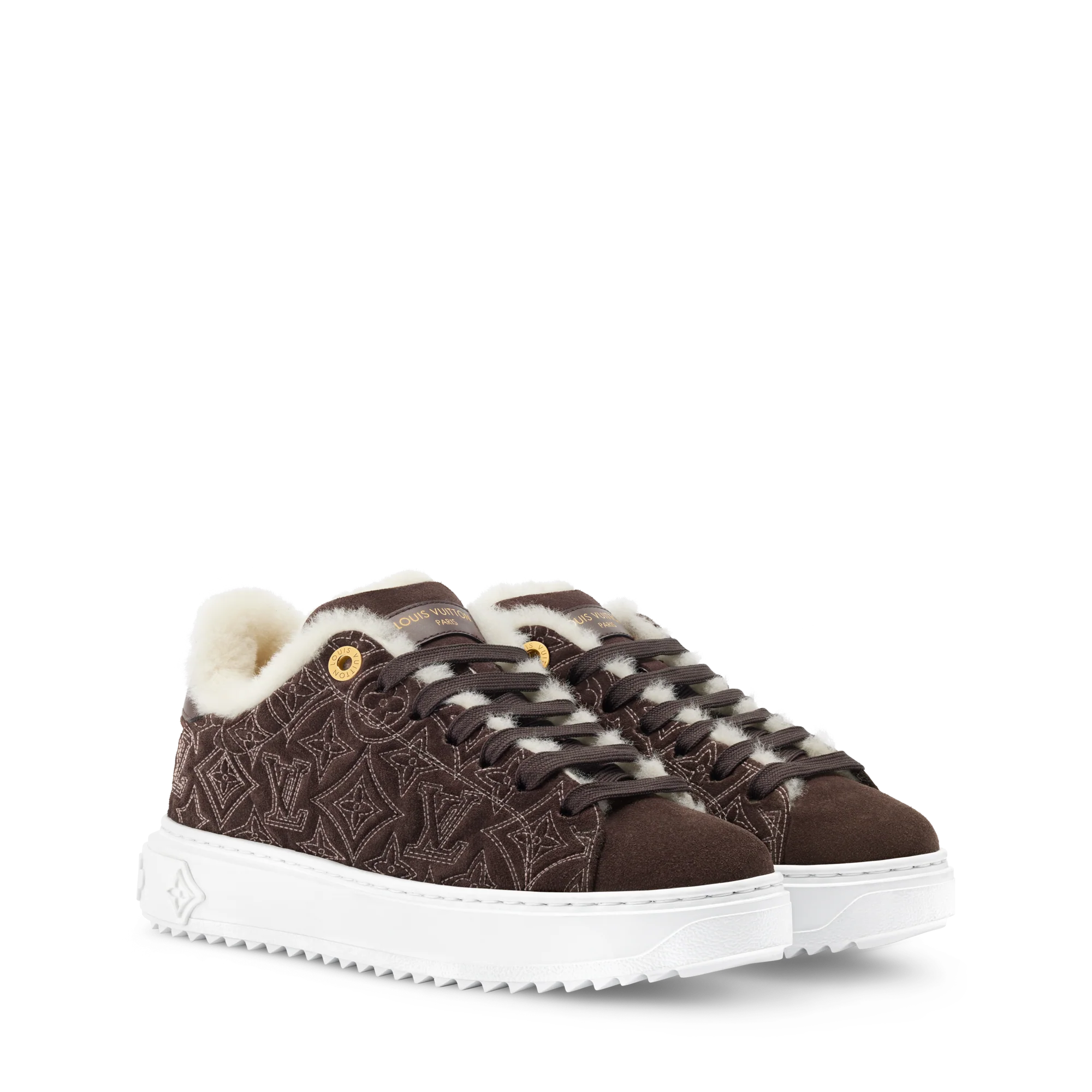 LV BROWN FUR TRAINERS