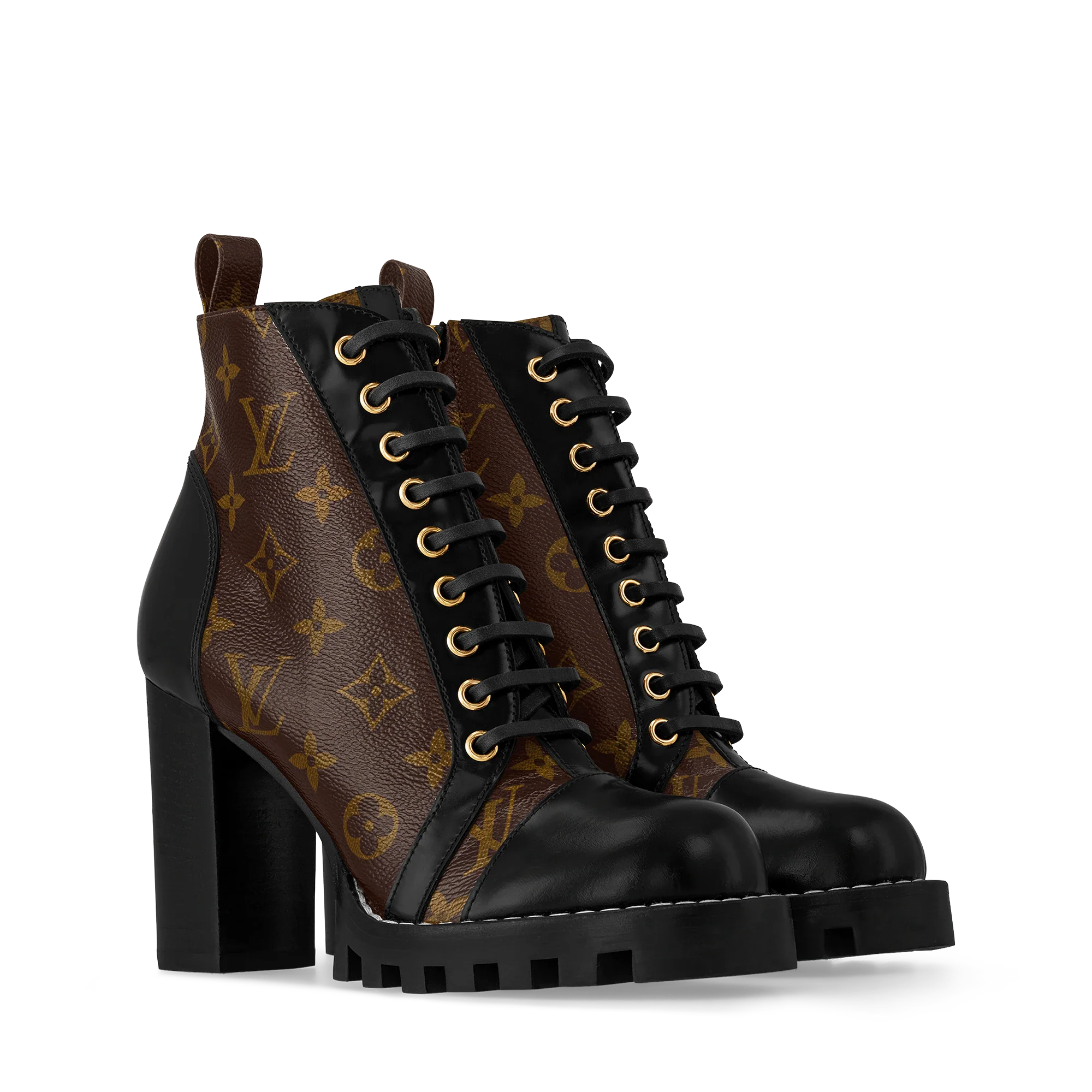 LV LACE UP HIGH BOOTS