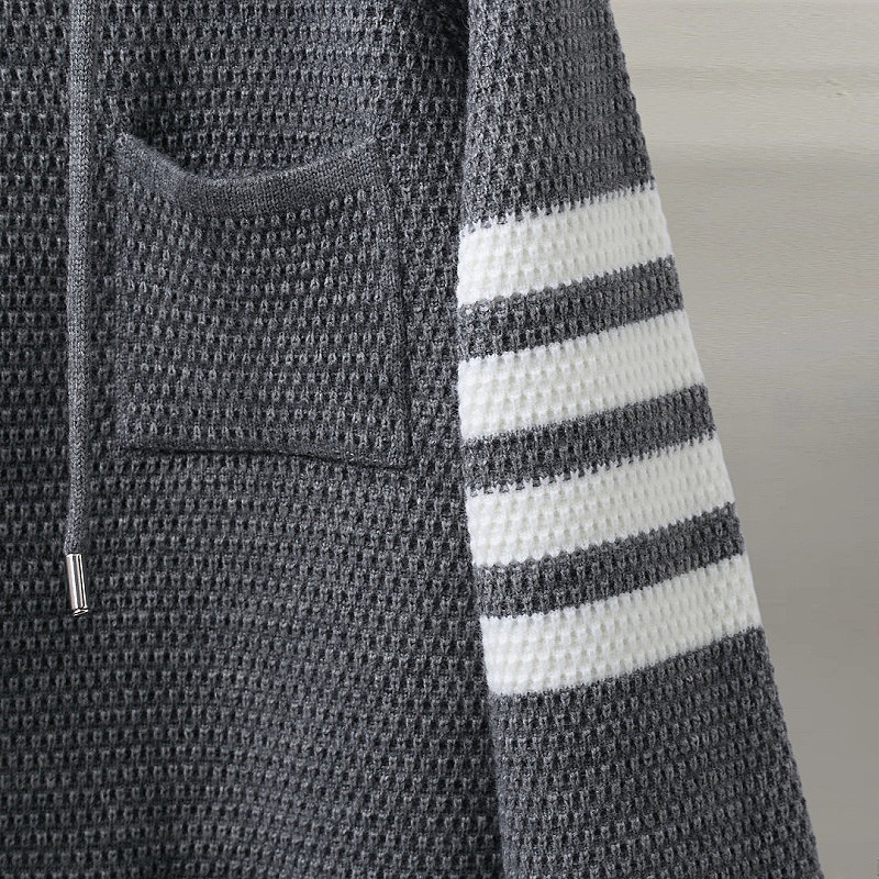 TB Knit Fleece Hooded Sweatshirt with Zipper