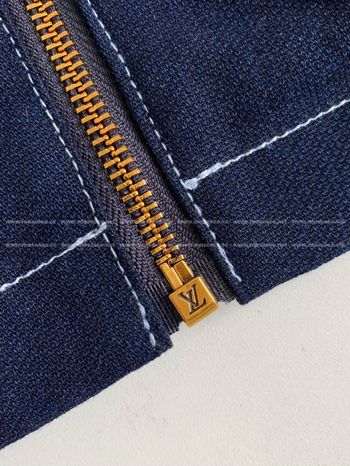 L X V SS25 Zippered open-and-closed spliced turn-down collar jacket