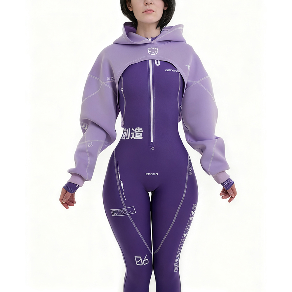 Cyberpunk Futuristic Mechanical Style Women's Sports Yoga Outfit Set