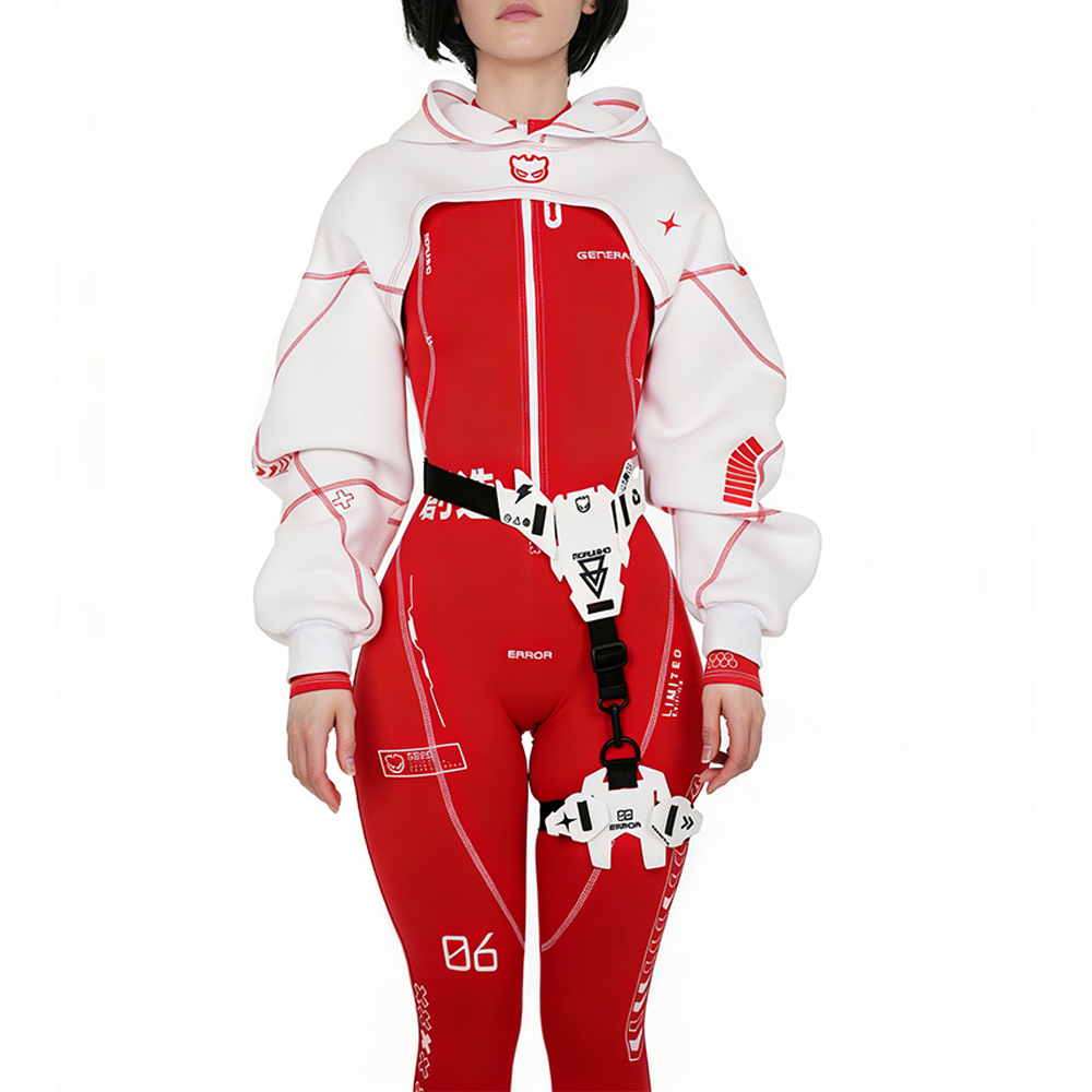 Cyberpunk Futuristic Mechanical Style Women's Sports Yoga Outfit Set