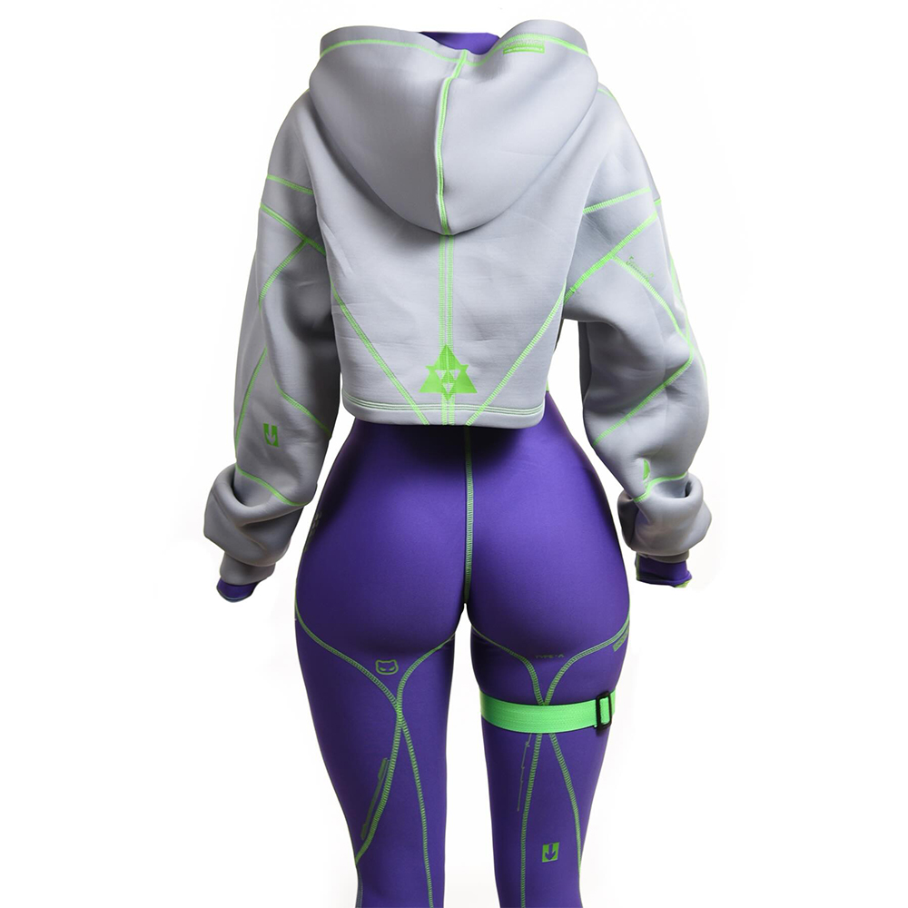 Cyberpunk Futuristic Mechanical Style Women's Sports Yoga Outfit Set