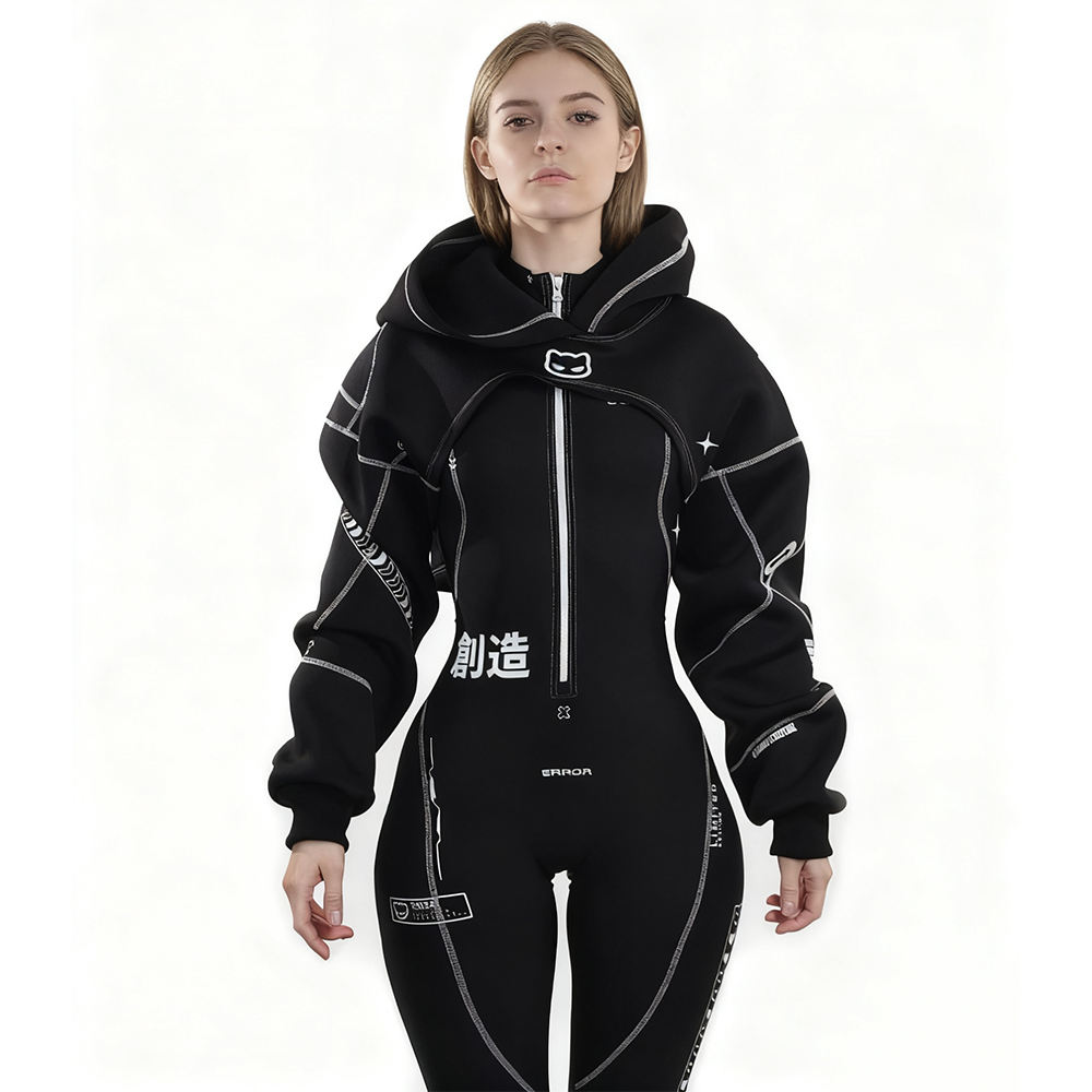 Cyberpunk Futuristic Mechanical Style Women's Sports Yoga Outfit Set