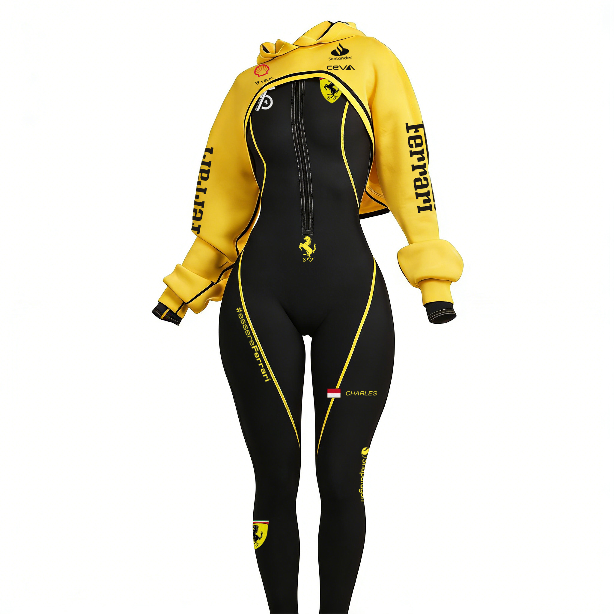 Cyberpunk Futuristic Mechanical Style Women's Championship Team Logo Sports Yoga Suit Racing