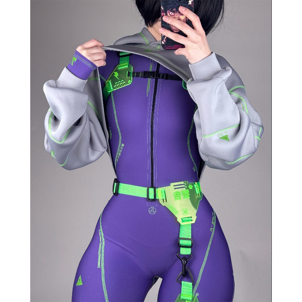 Cyberpunk Futuristic Mechanical Style Women's Sports Yoga Outfit Set