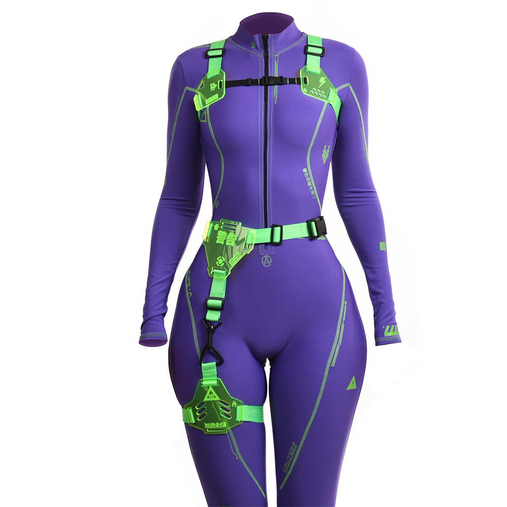 Cyberpunk Futuristic Mechanical Style Women's Sports Yoga Outfit Set
