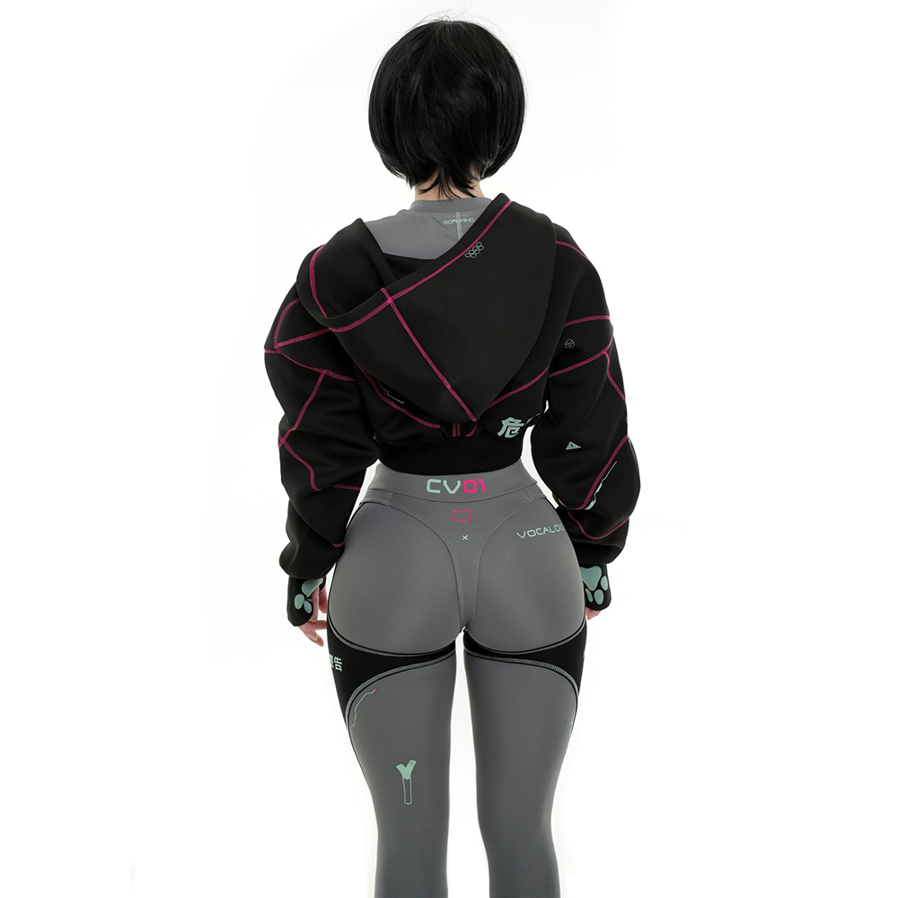 Cyberpunk Futuristic Mechanical Style Women's Sports Yoga Outfit Set