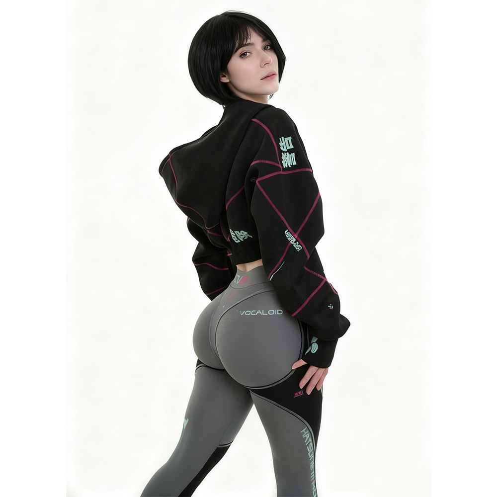 Cyberpunk Futuristic Mechanical Style Women's Sports Yoga Outfit Set