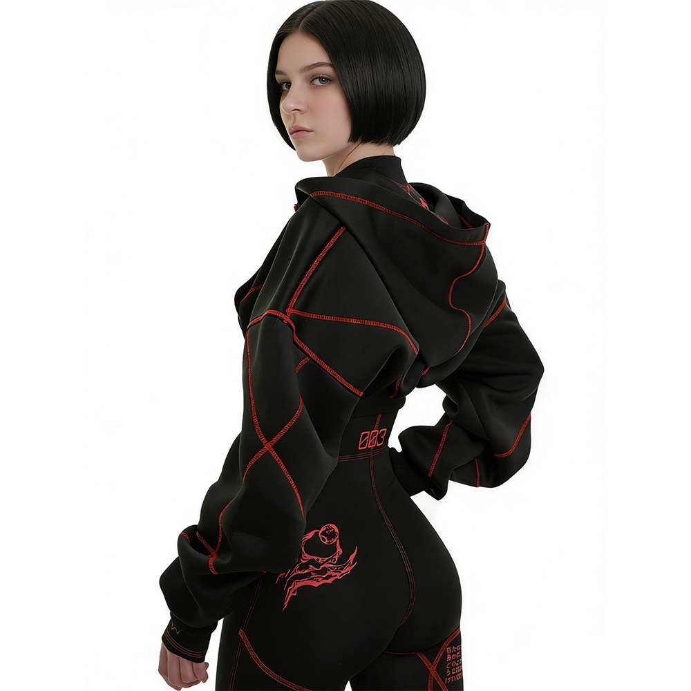 Cyberpunk Futuristic Mechanical Style Women's Sports Yoga Outfit Set