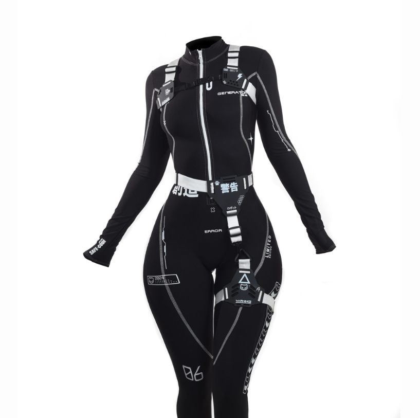 Cyberpunk Futuristic Mechanical Style Women's Sports Yoga Outfit Set