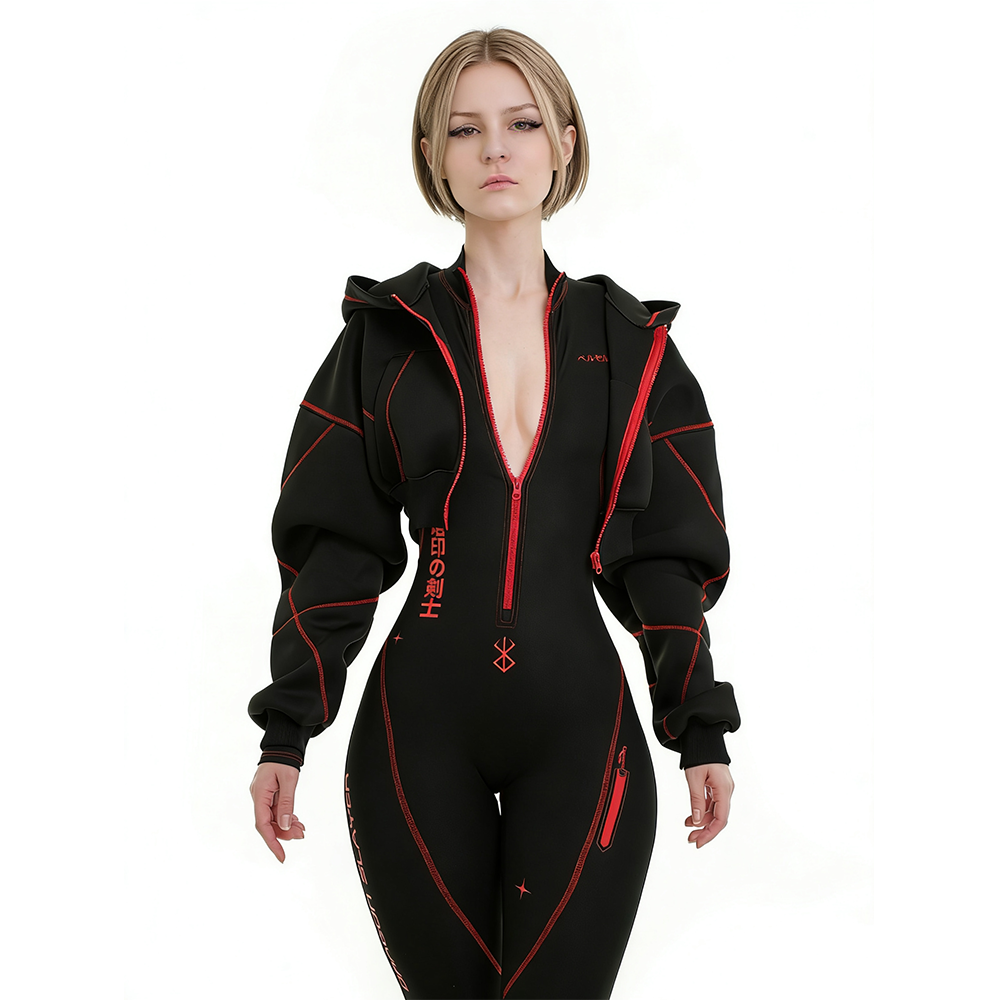 Cyberpunk Futuristic Mechanical Style Women's Sports Yoga Outfit Set