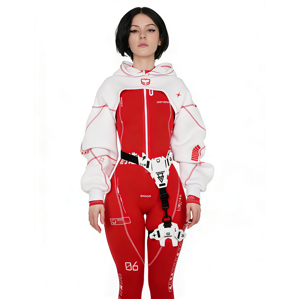 Cyberpunk Futuristic Mechanical Style Women's Sports Yoga Outfit Set