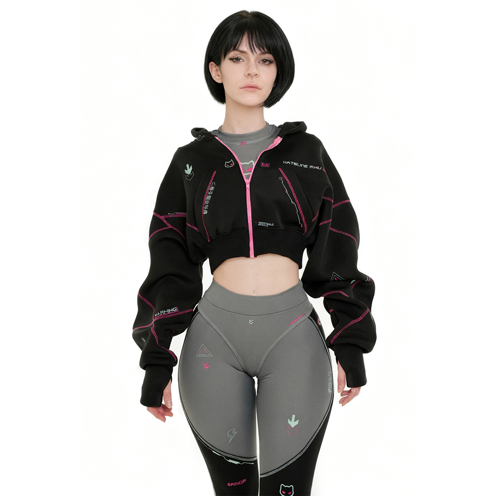 Cyberpunk Futuristic Mechanical Style Women's Sports Yoga Outfit Set