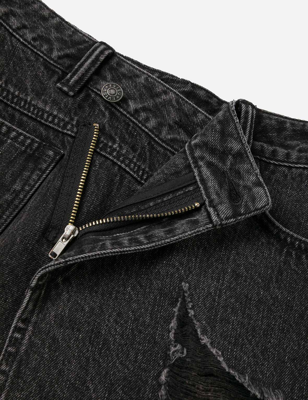 Mottled Seagull and Distressed Fashion Fit Denim Skorts