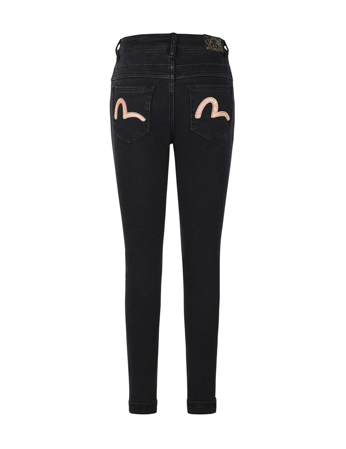 Brocade Inserted Seagull Skinny Jeans