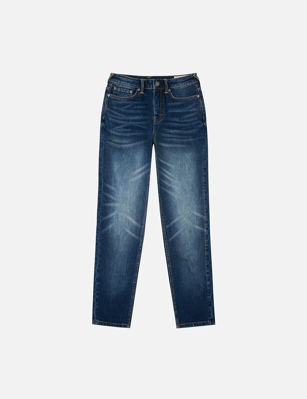 Hollow Fuzzy Cat and Seagull Embroidery Relax Fit Jeans