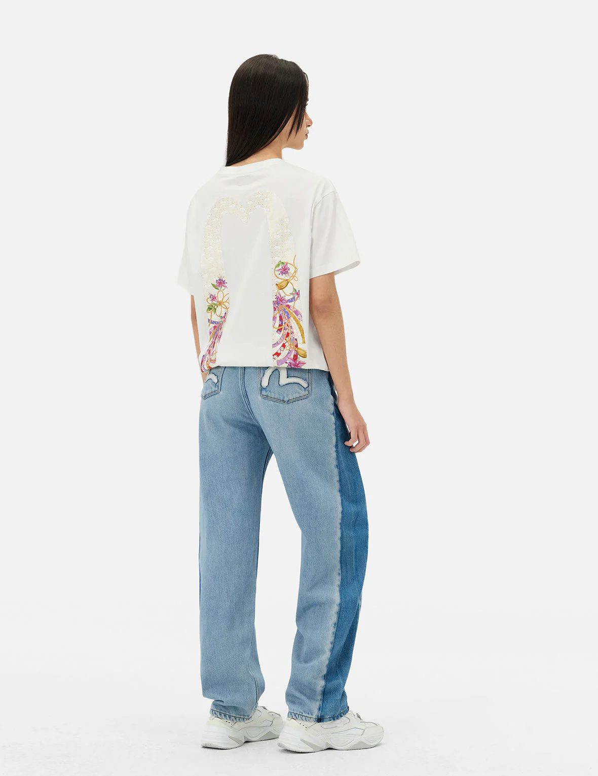 Crackle Wash Distressed Seagull Balloon Fit Jeans