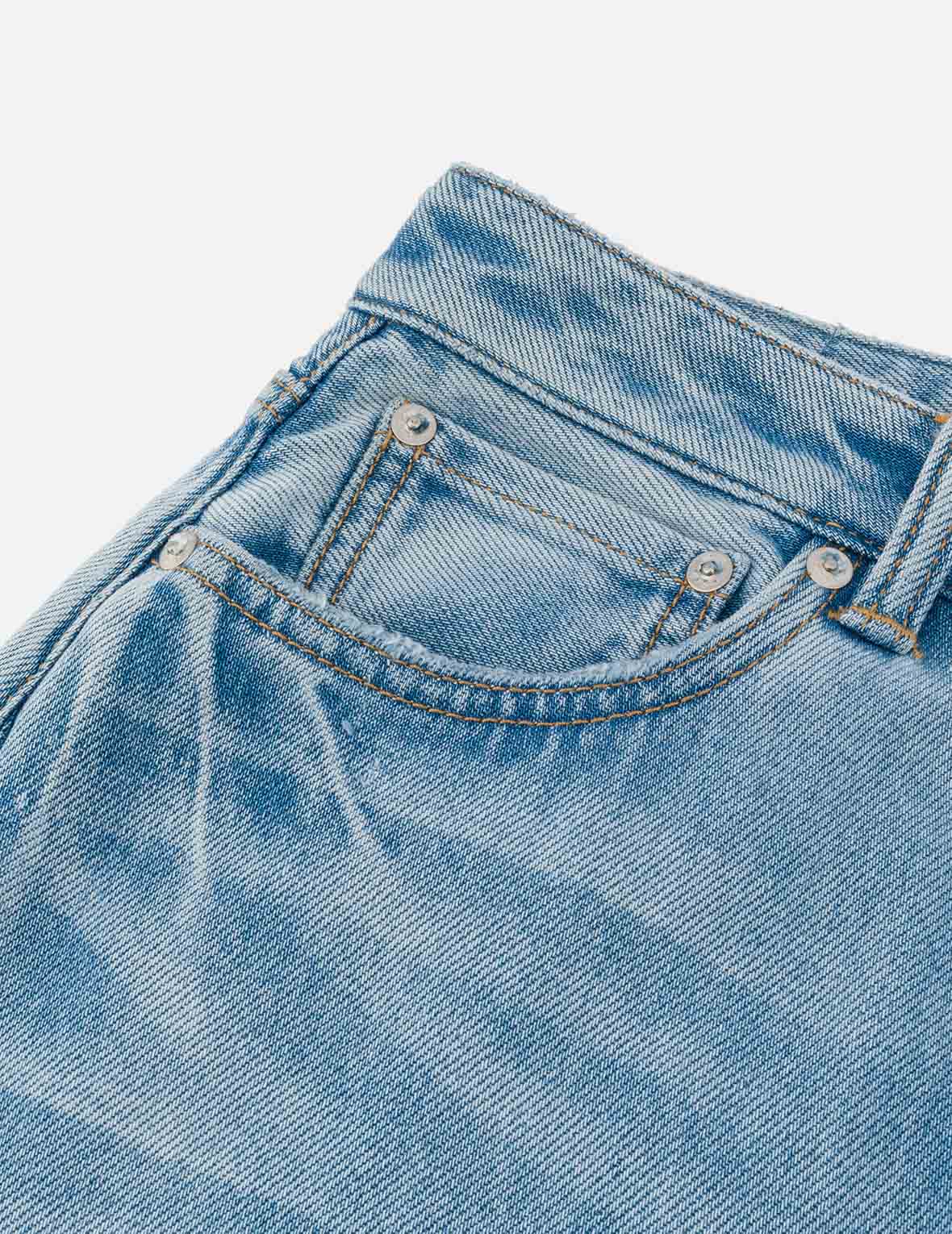 Crackle Wash Distressed Seagull Balloon Fit Jeans