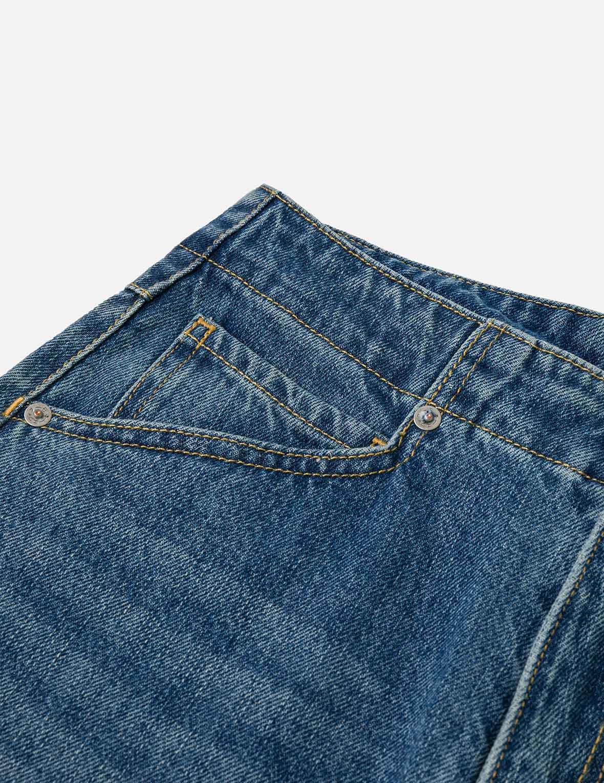 Seagull Print Wide-Leg Jeans