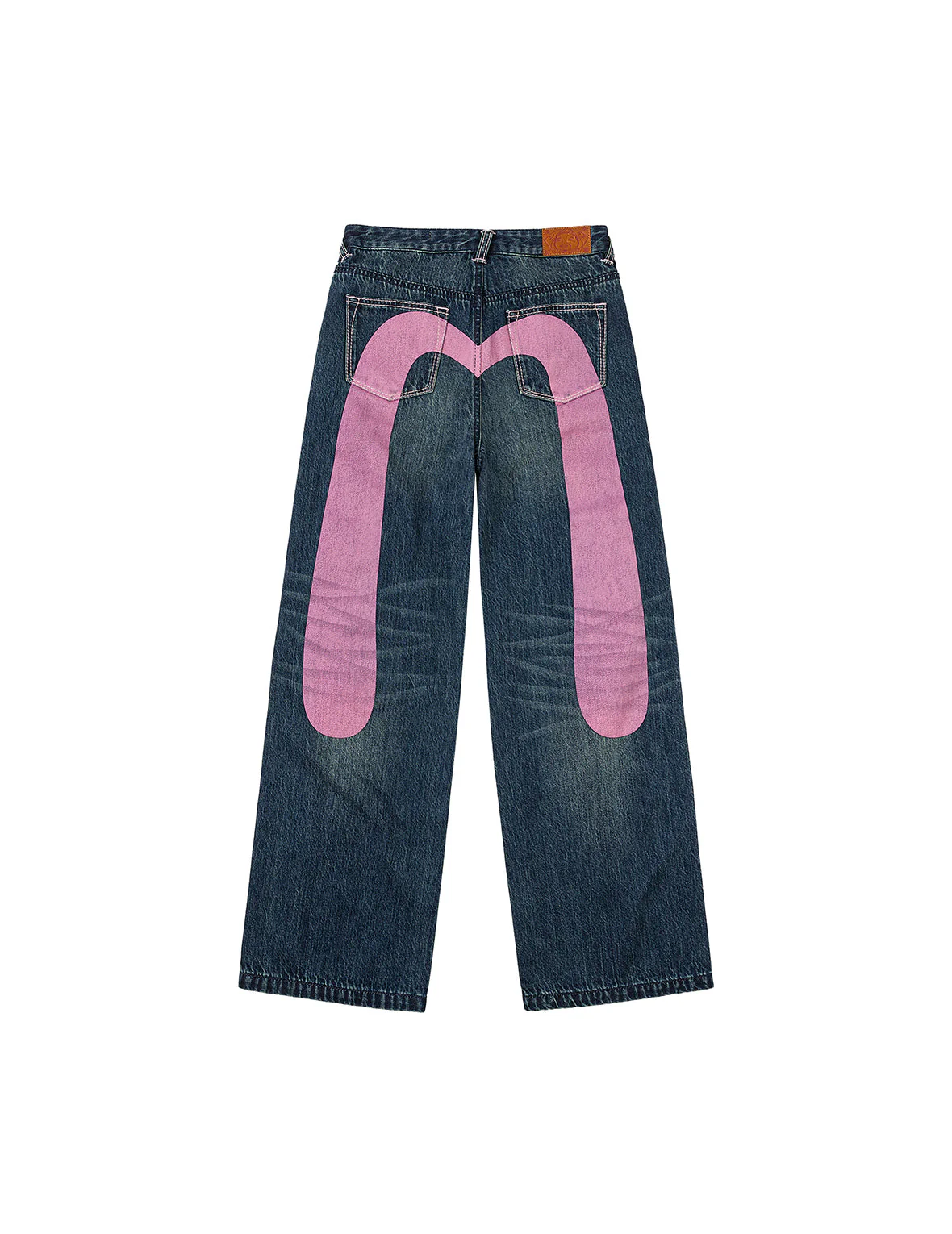 Daicock Print Straight Fit Washed Jeans