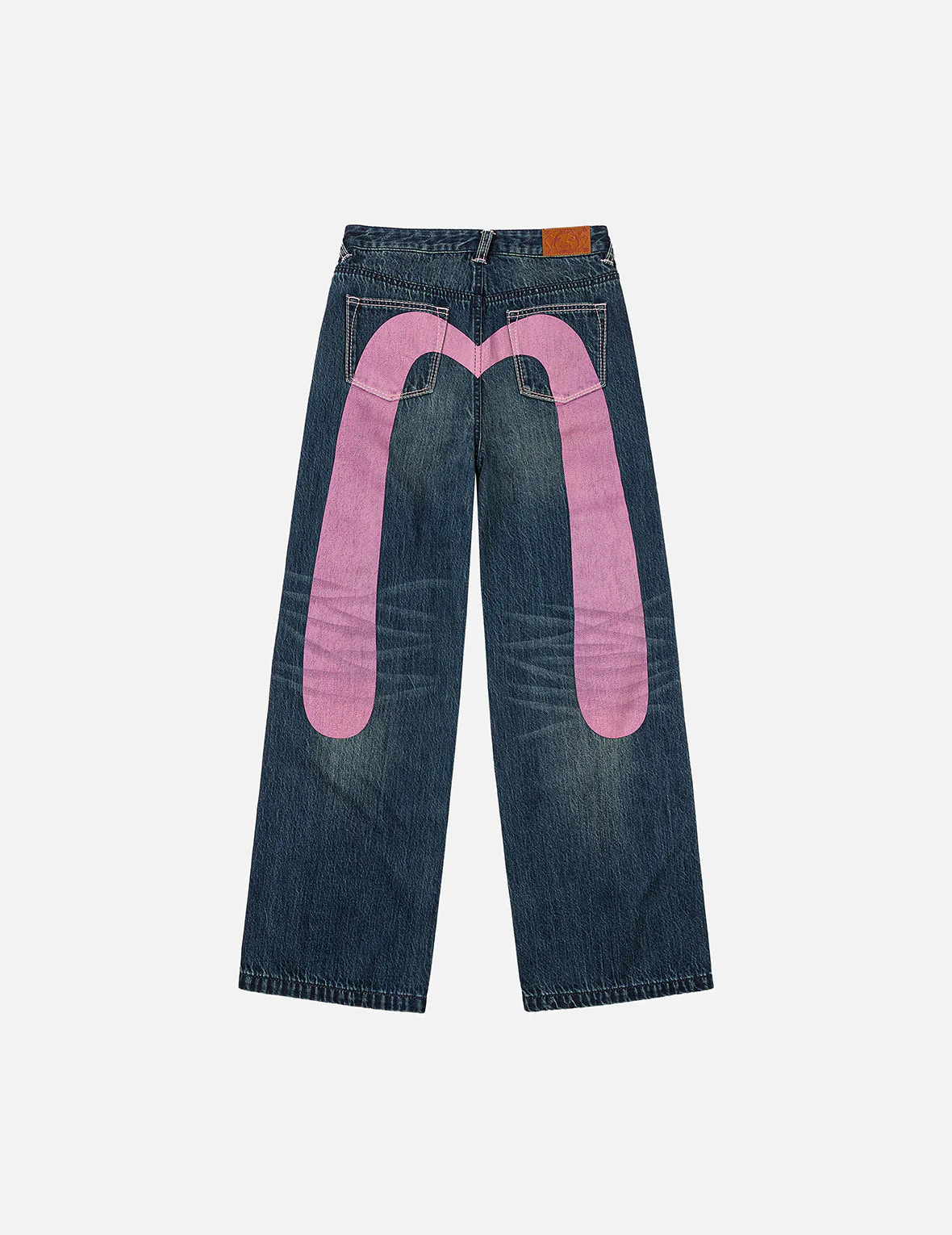 Daicock Print Straight Fit Washed Jeans
