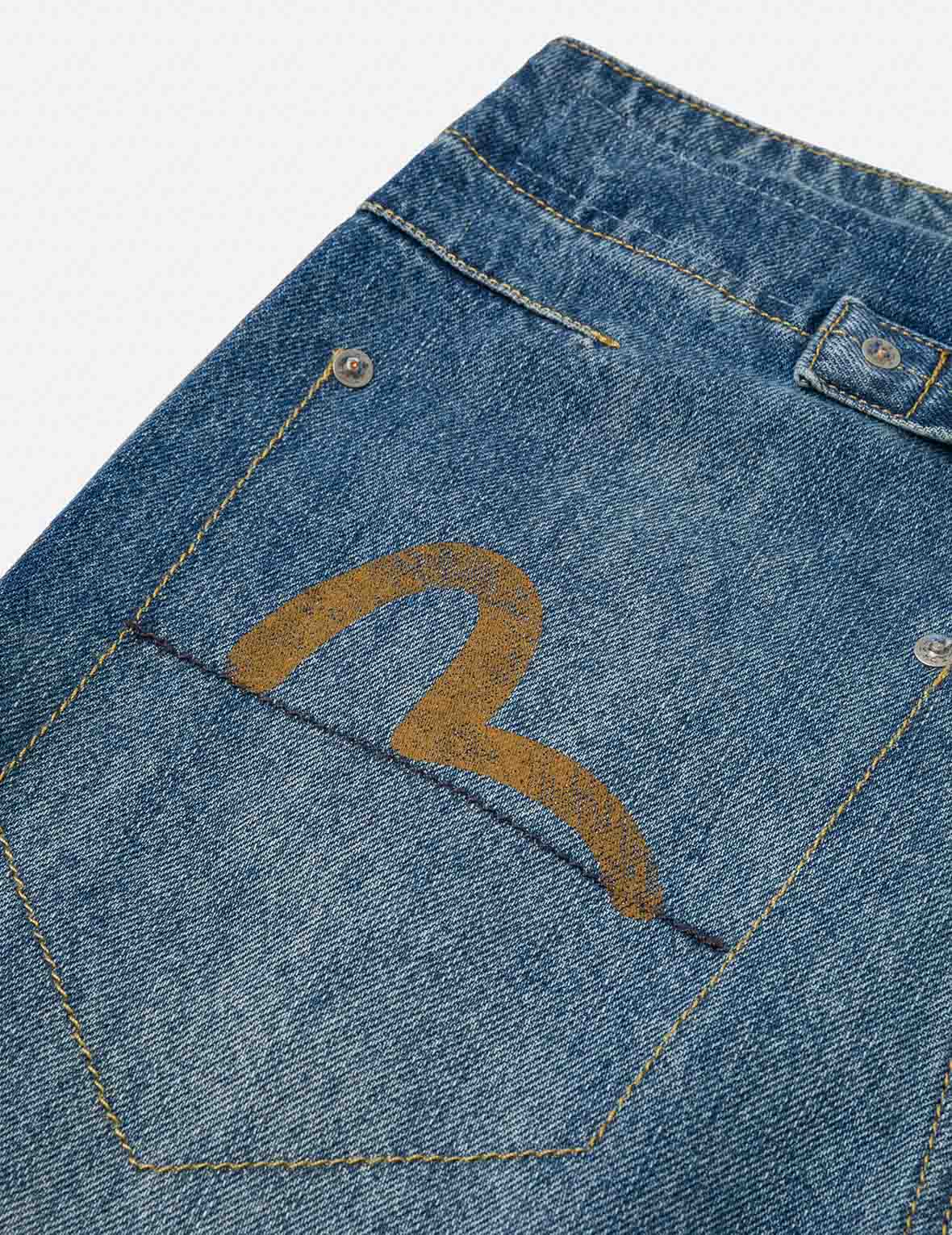 Seagull Print Wide-Leg Jeans