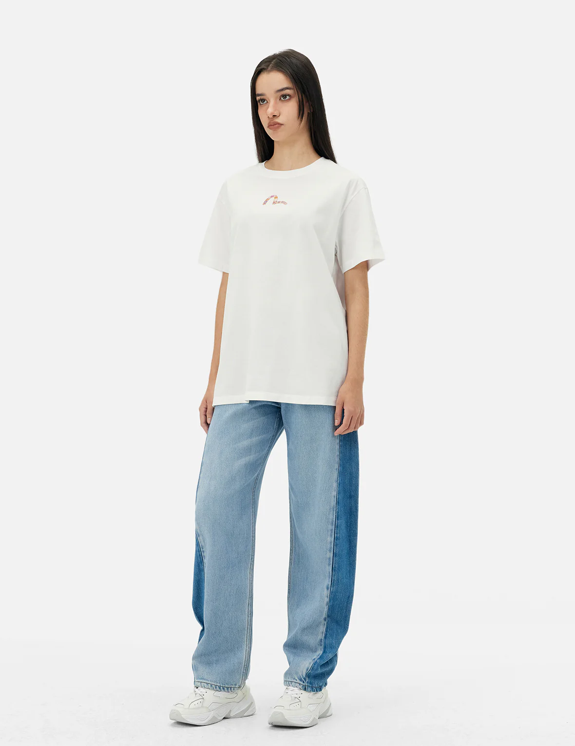 Crackle Wash Distressed Seagull Balloon Fit Jeans