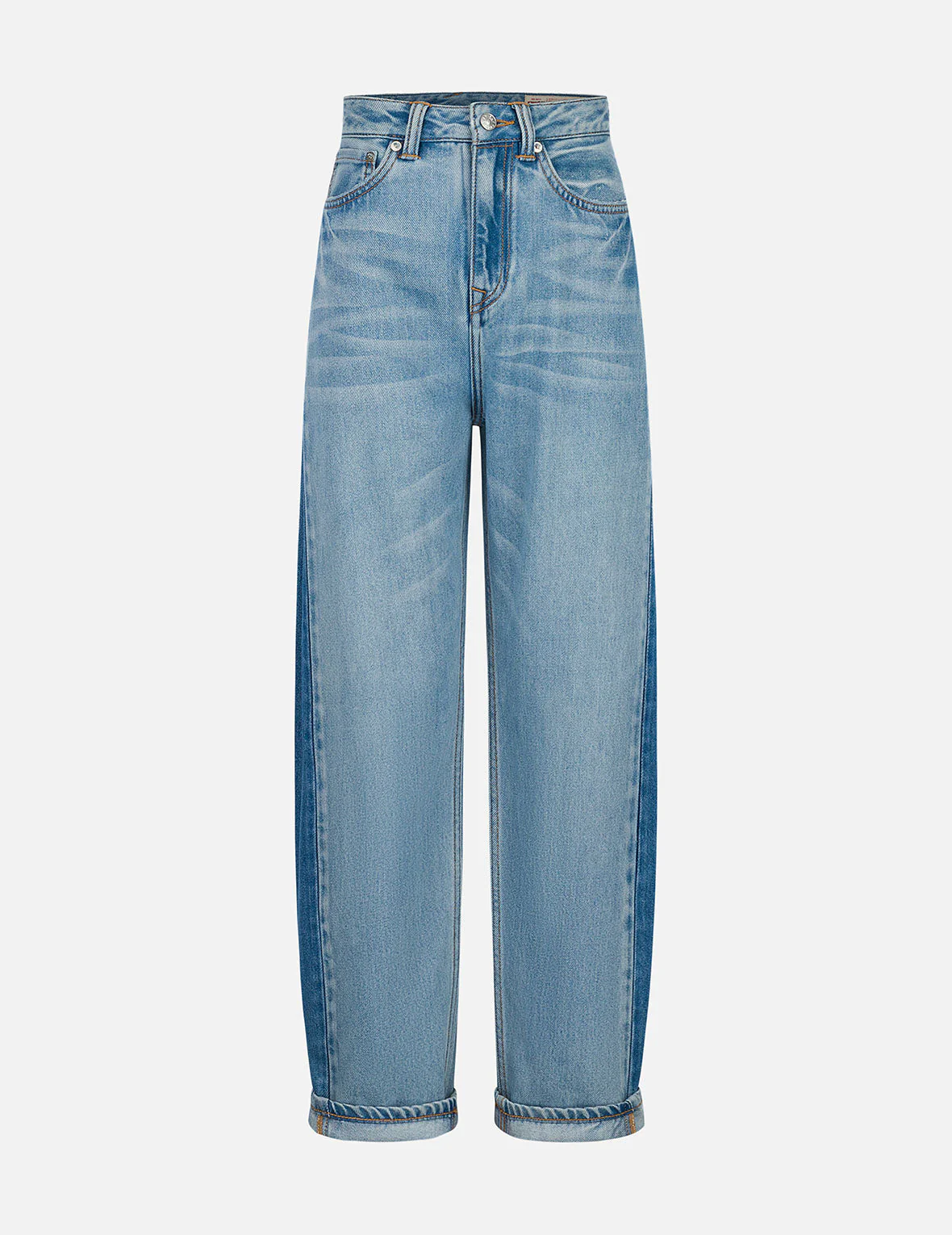 Crackle Wash Distressed Seagull Balloon Fit Jeans