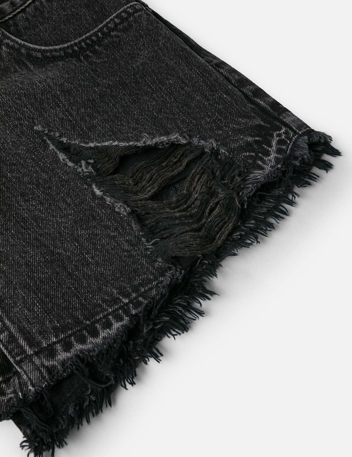 Mottled Seagull and Distressed Fashion Fit Denim Skorts