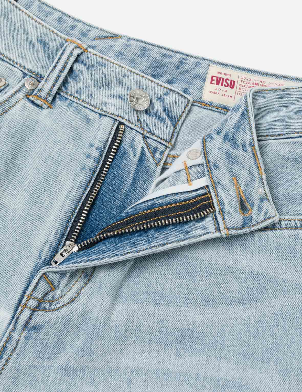 Distressed Seagull Appliqué Fashion Fit Wide-leg Jeans