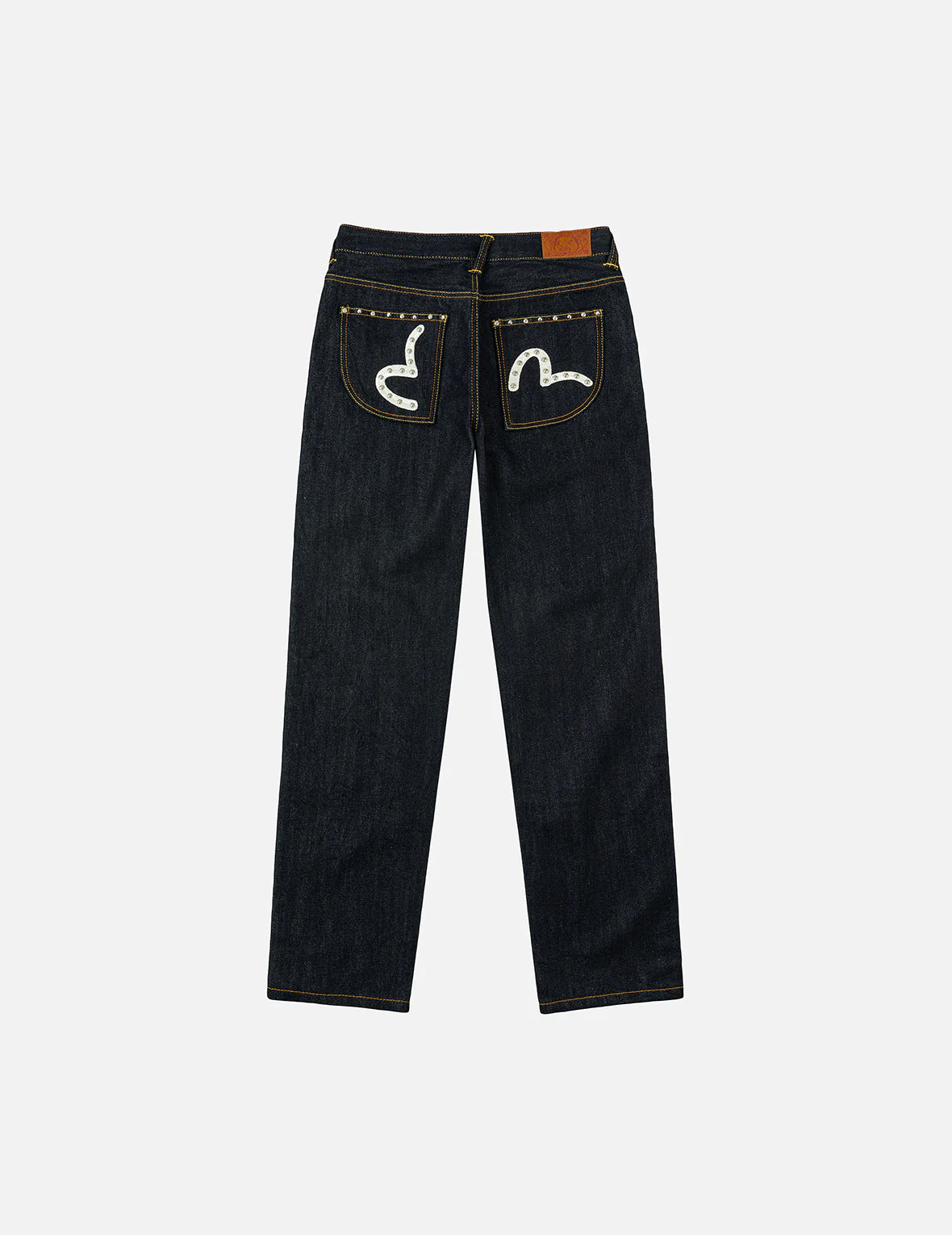 Seagull Embroidery with Metal Studs Relax Fit Jeans