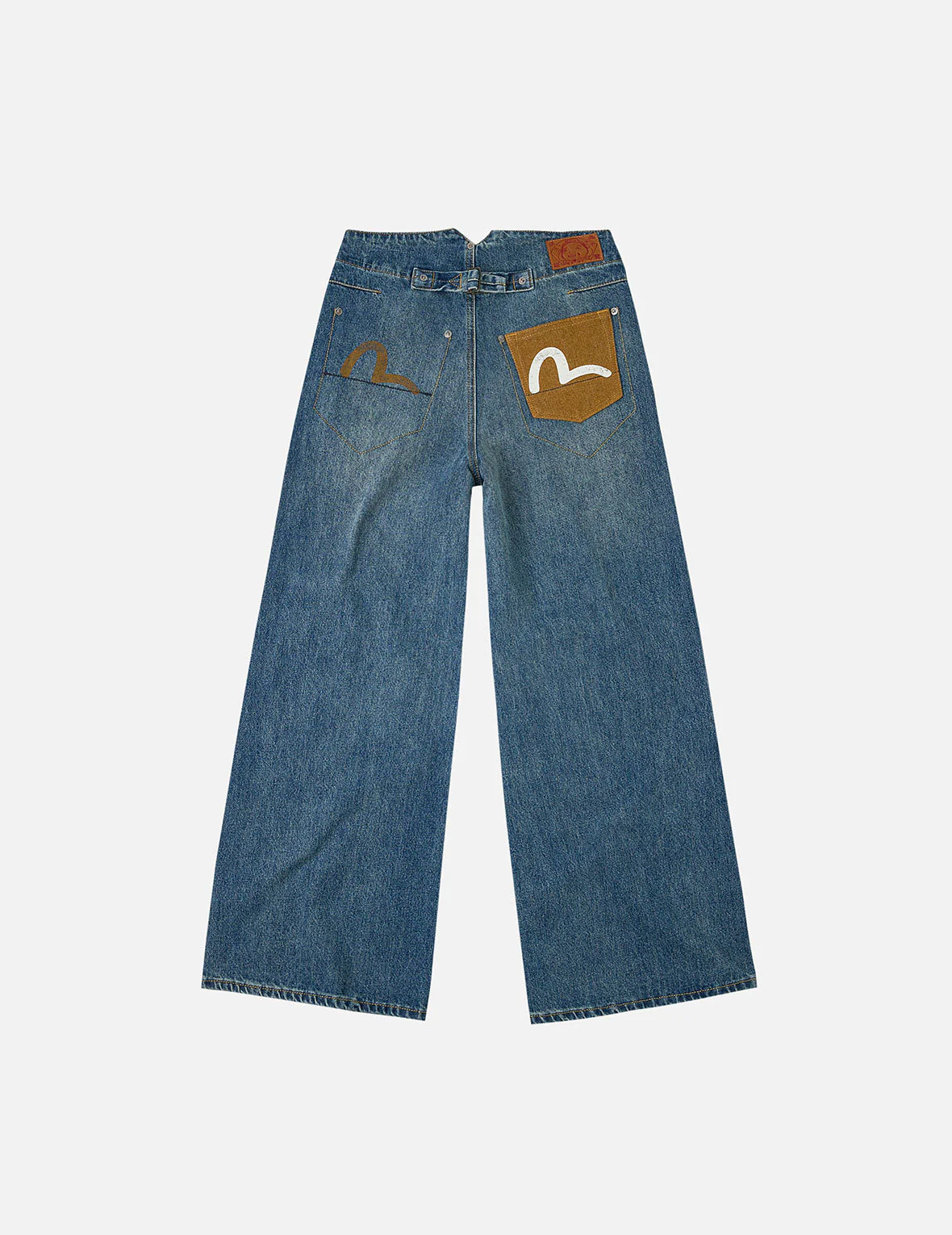 Seagull Print Wide-Leg Jeans