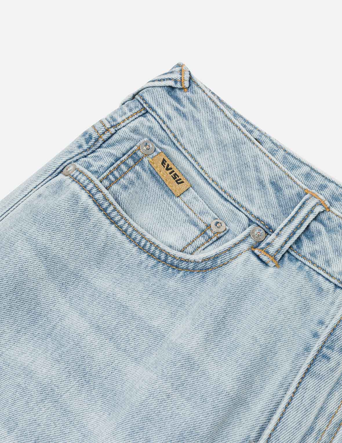 Distressed Seagull Appliqué Fashion Fit Wide-leg Jeans