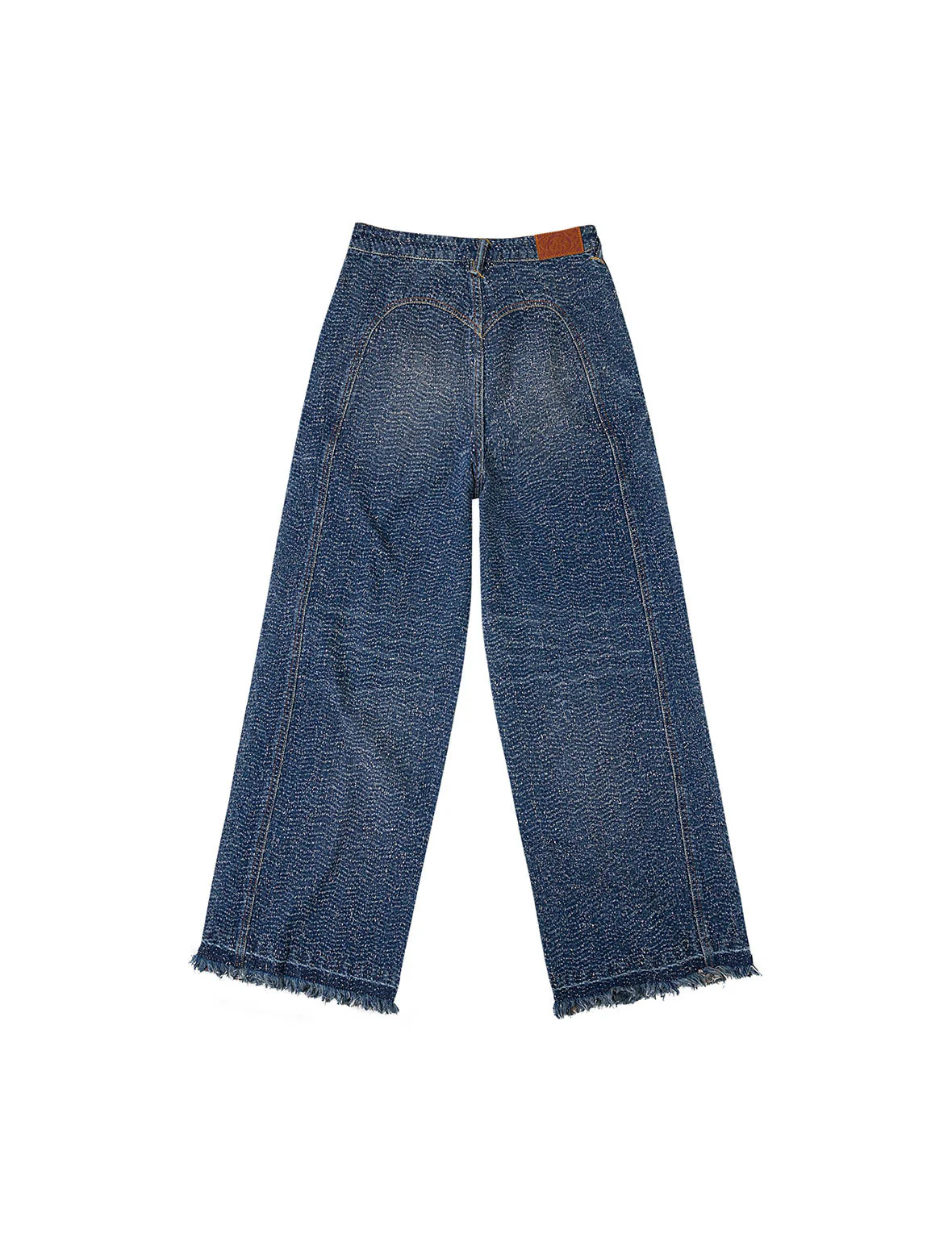 Washed and Distressed Straight Fit Denim