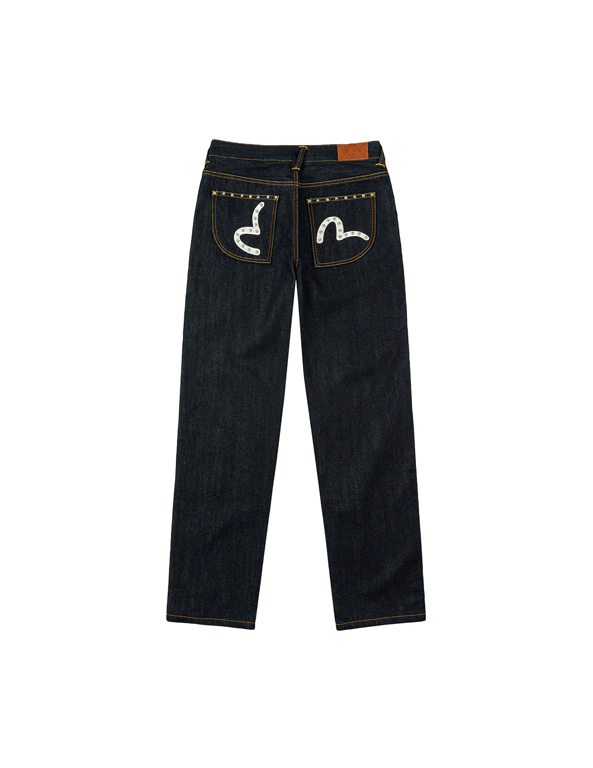 Seagull Embroidery with Metal Studs Relax Fit Jeans