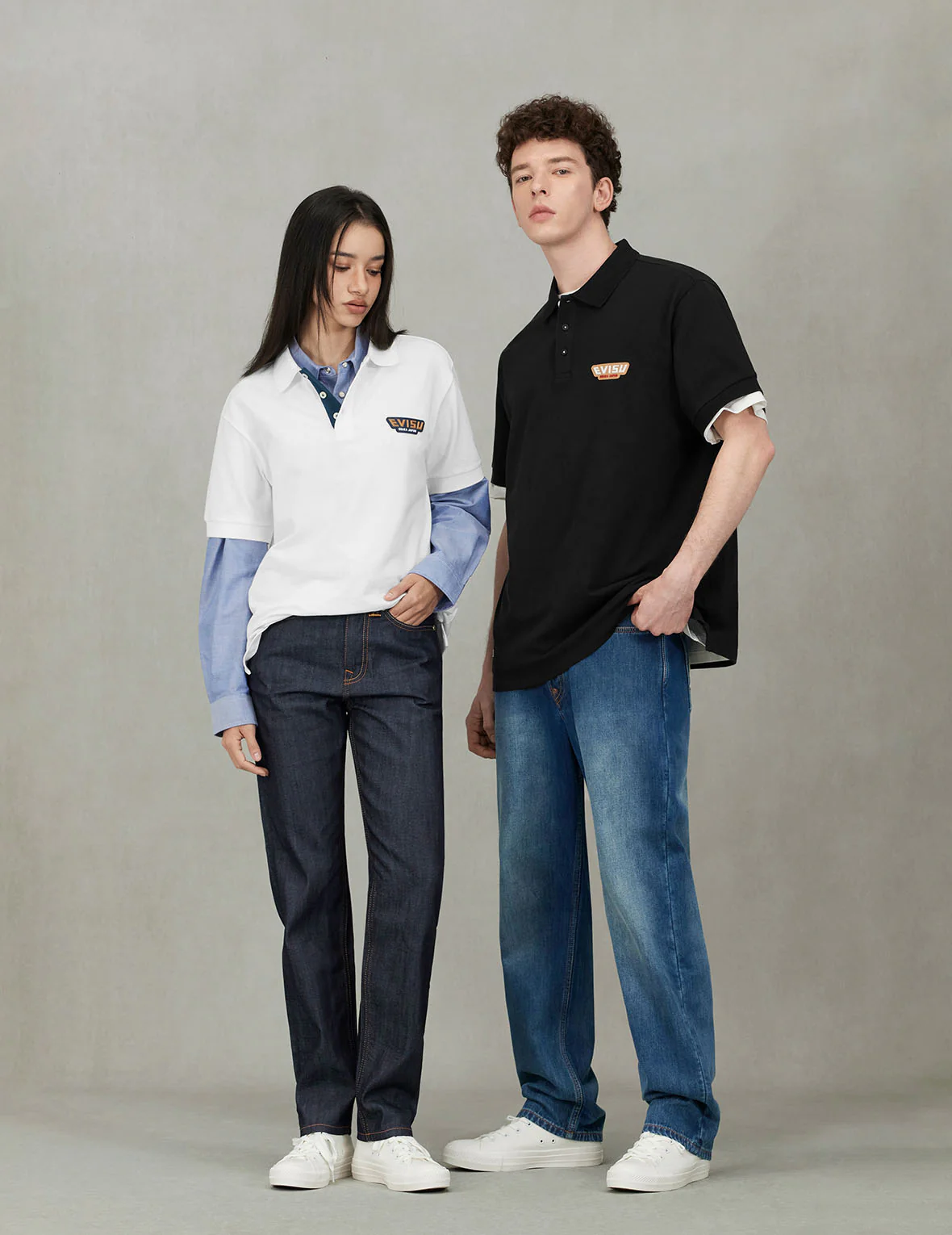 Brocade Inserted Daicock Embroidery Relax Fit Jeans