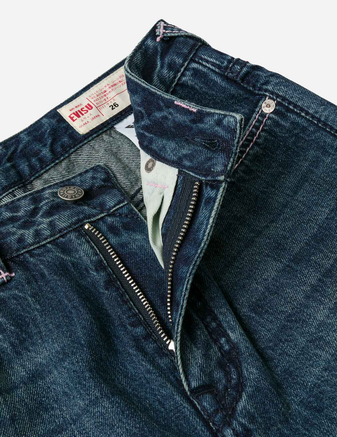 Daicock Print Straight Fit Washed Jeans