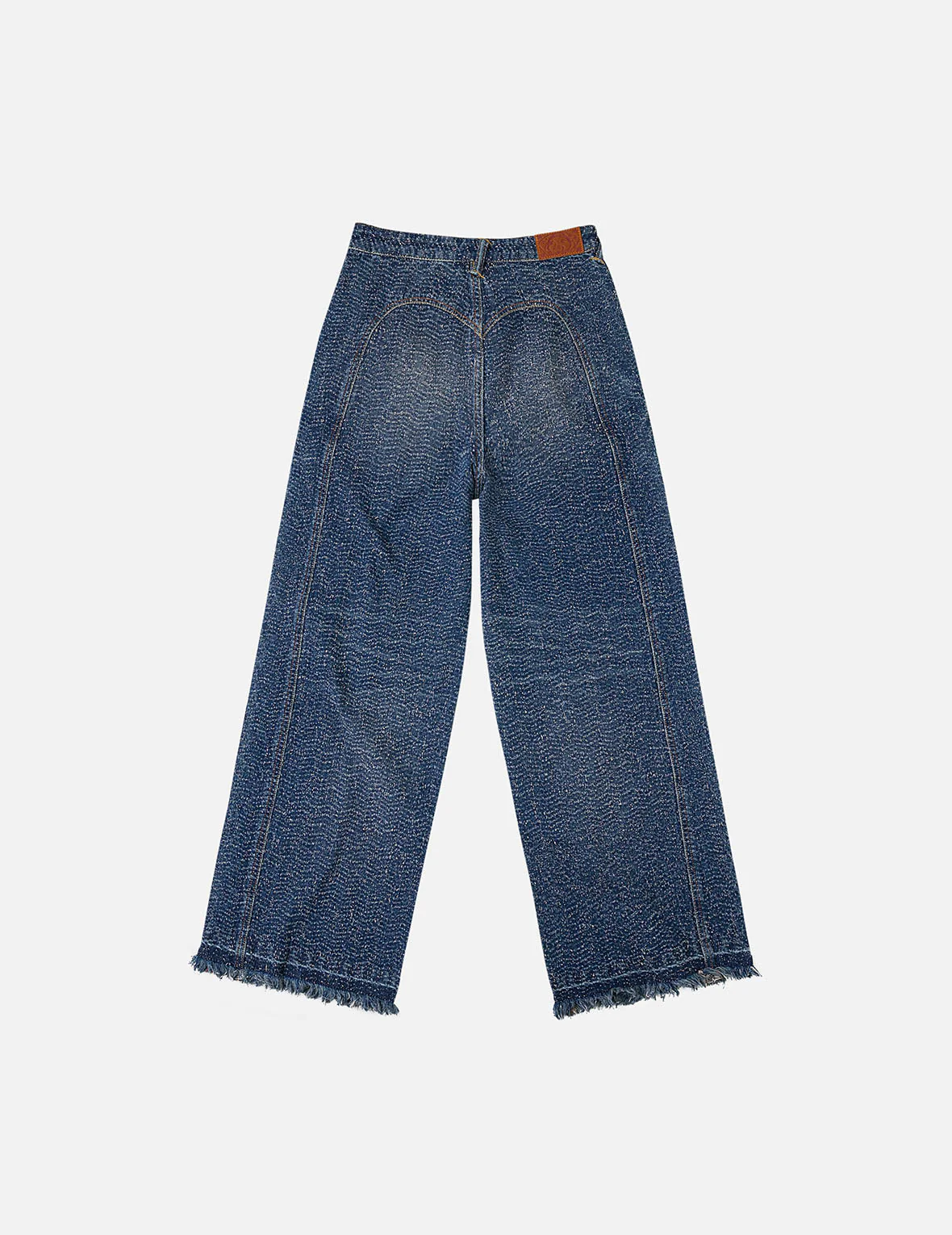 Washed and Distressed Straight Fit Denim