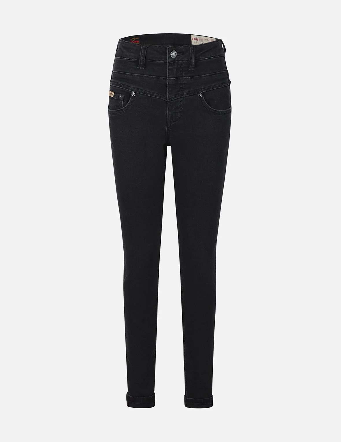Brocade Inserted Seagull Skinny Jeans