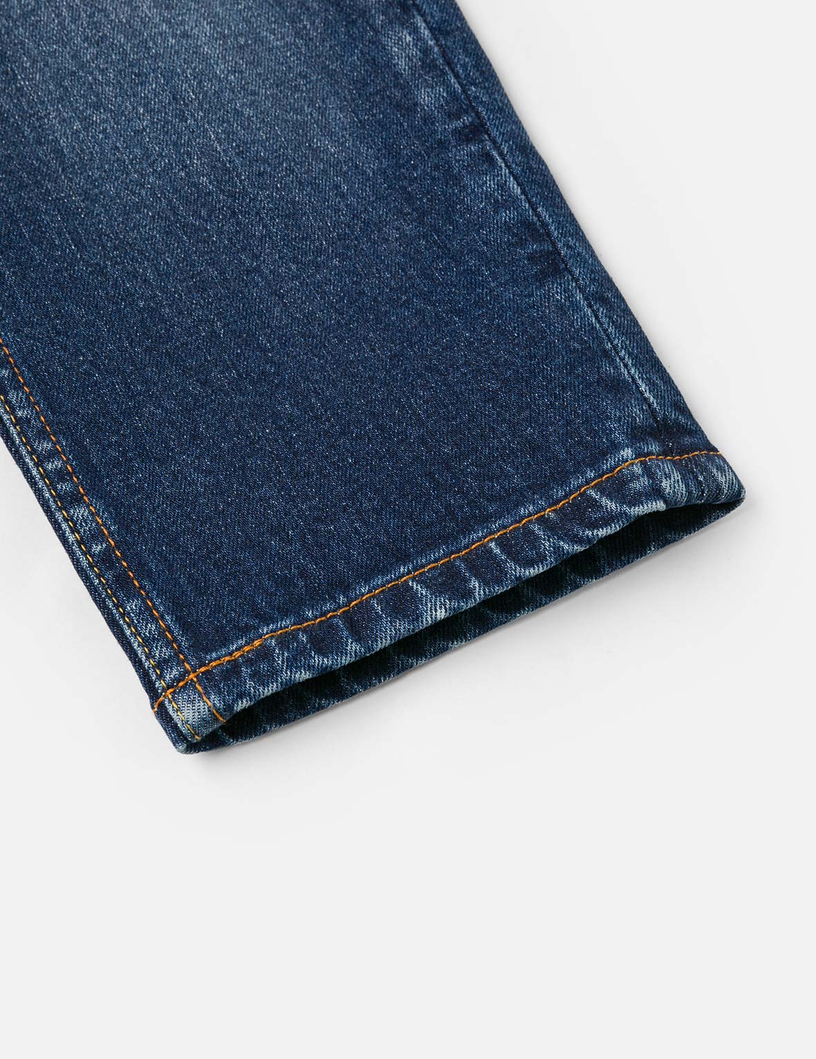 Hollow Fuzzy Cat and Seagull Embroidery Relax Fit Jeans