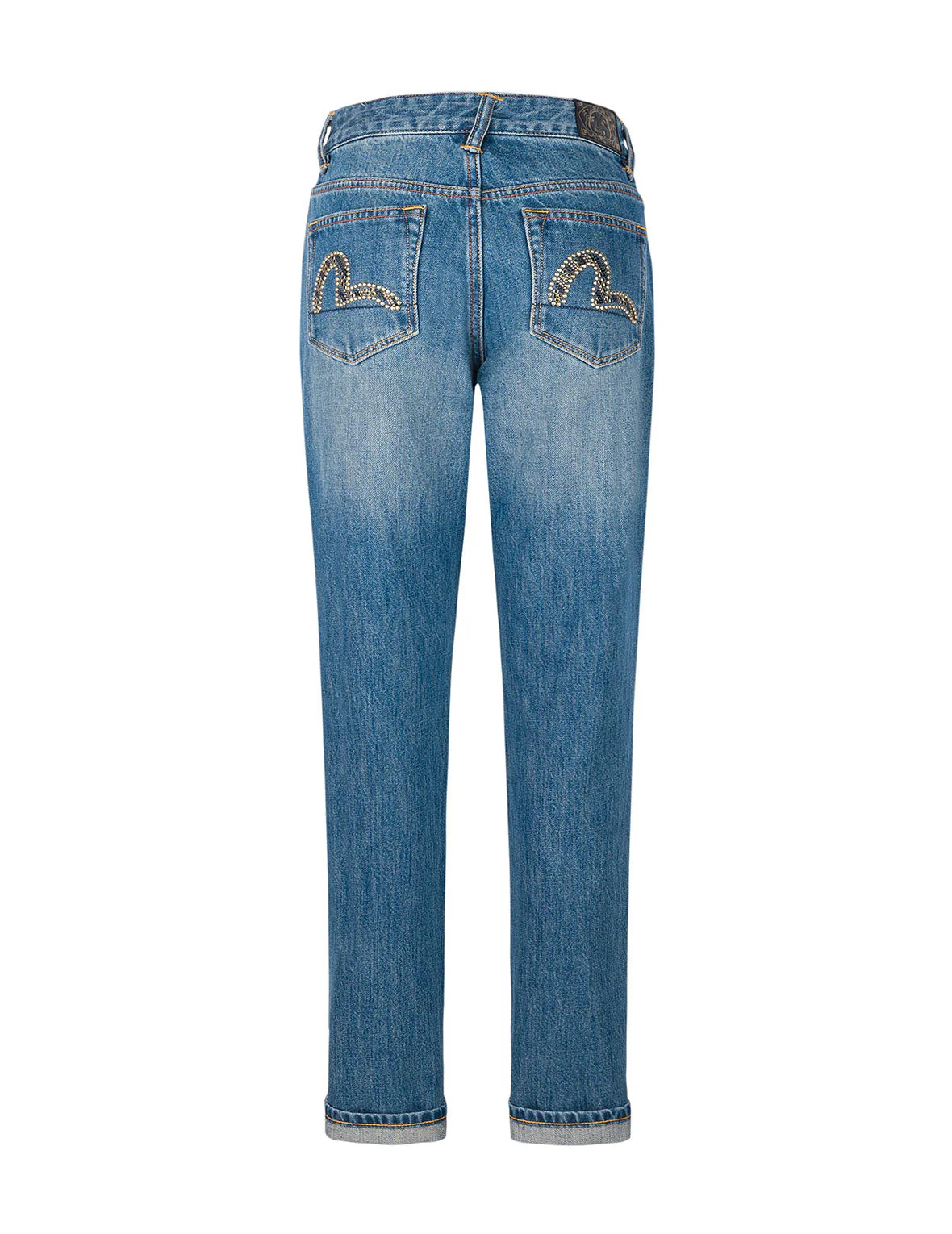 Washed Seagull Stud Straight Fit Jeans