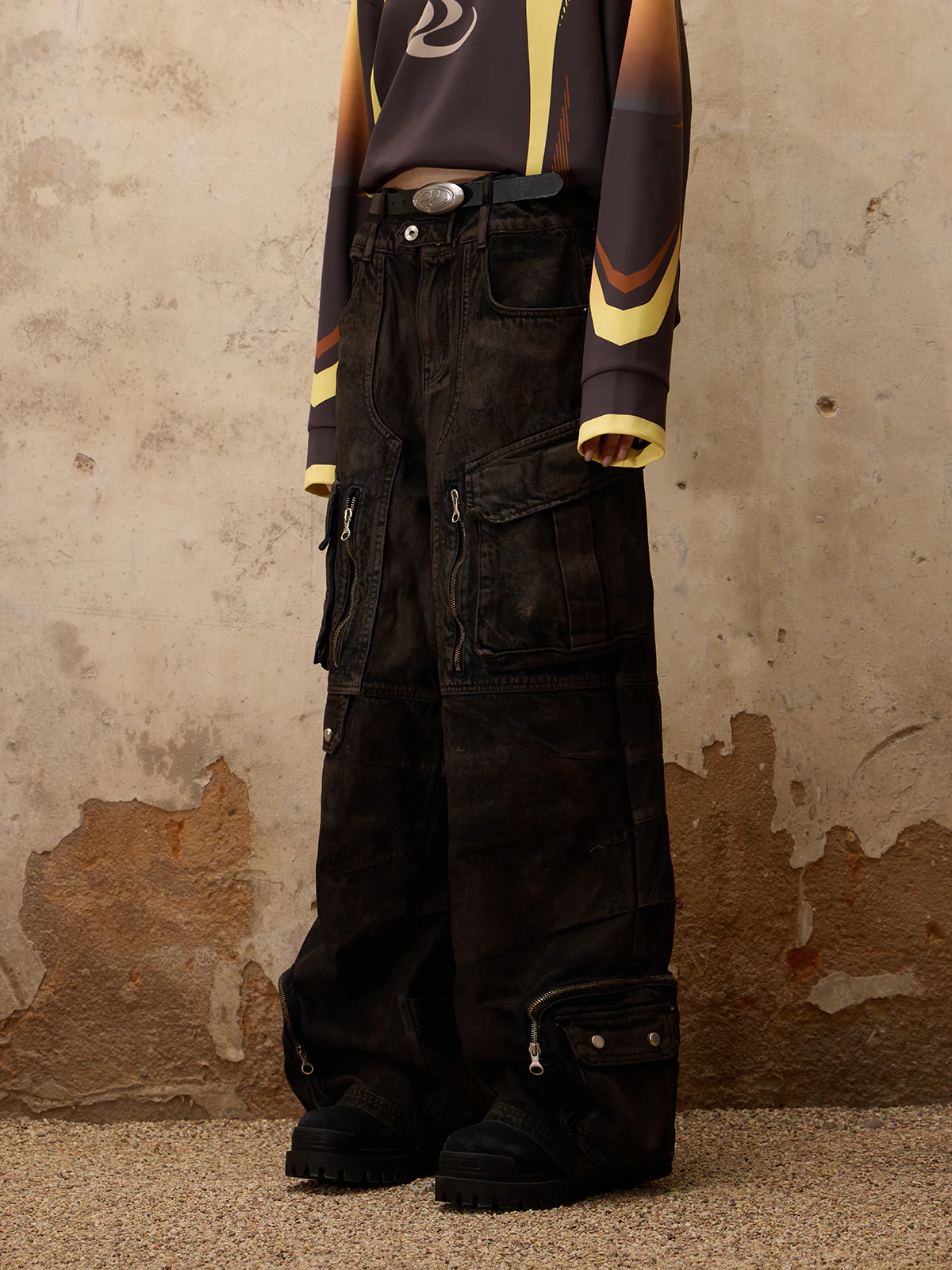 Personsoul Mud Dirty Denim Jeans