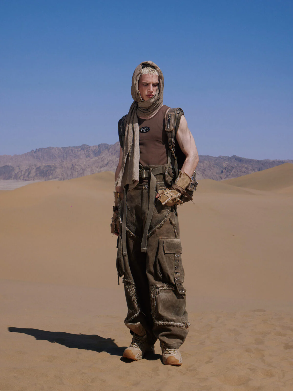 Personsoul Detachable Tactical Distressed Cargo Pants