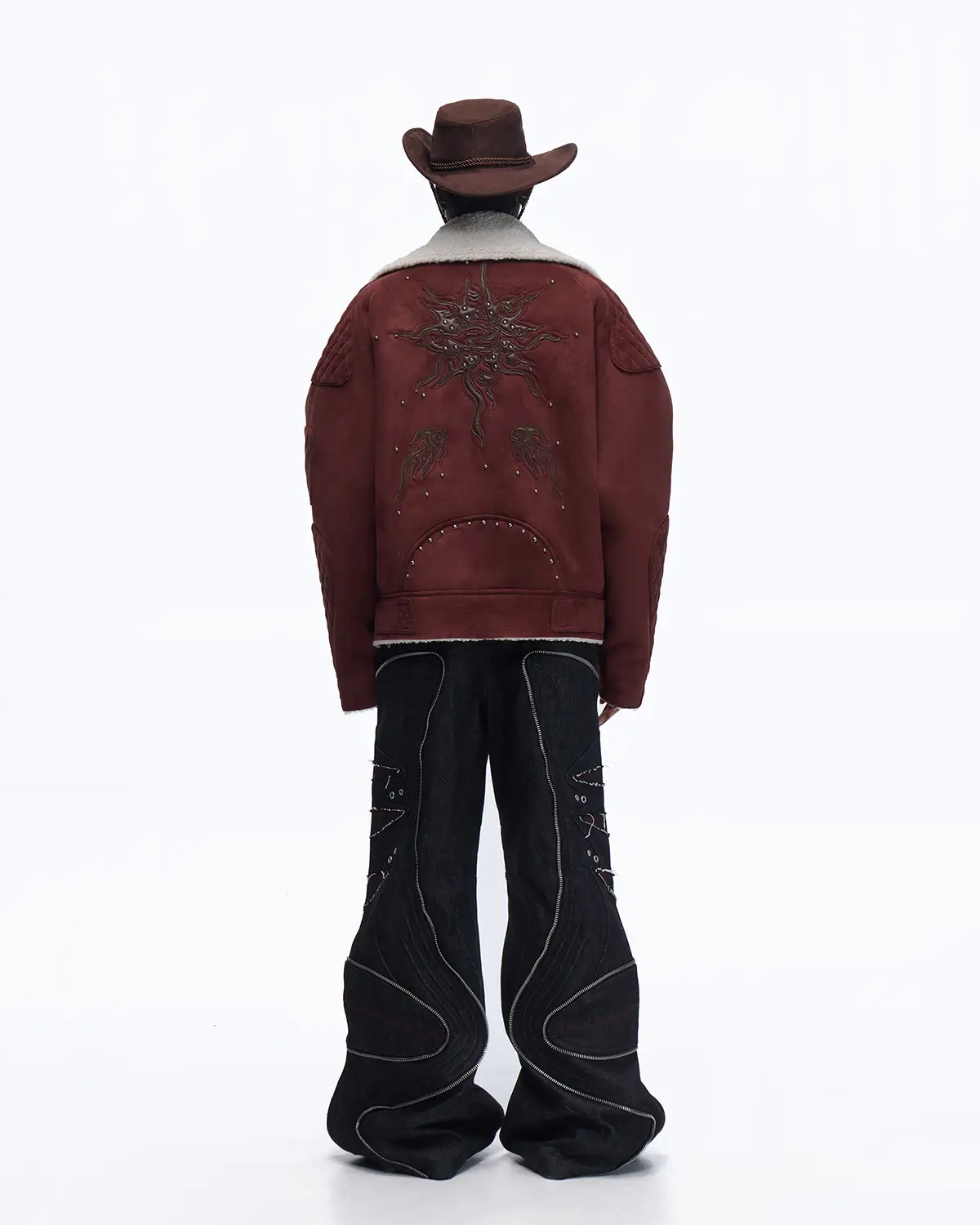 Personsoul Lightning Totem Stand Collar Jacket