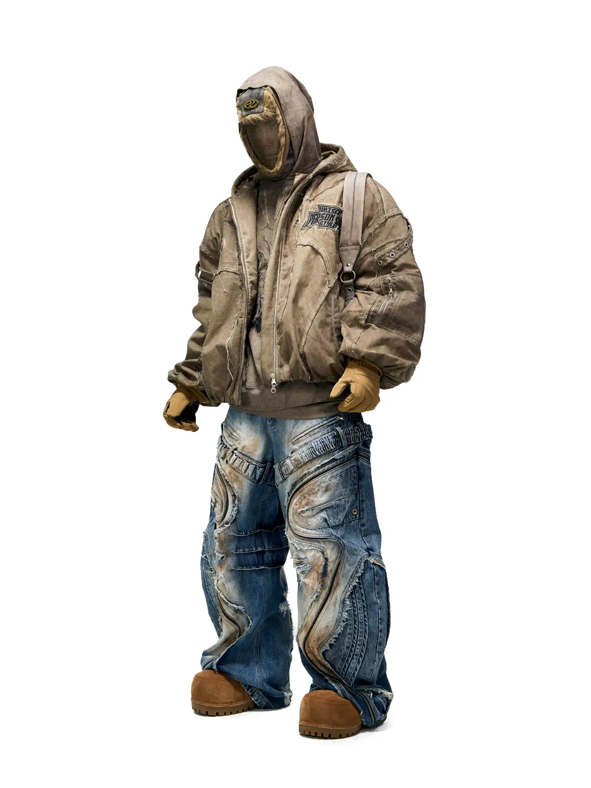 Personsoul Hand Brushed Stain Cotton Jacket